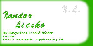 nandor licsko business card