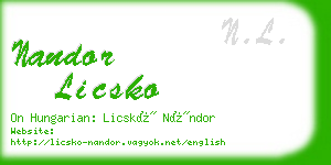 nandor licsko business card